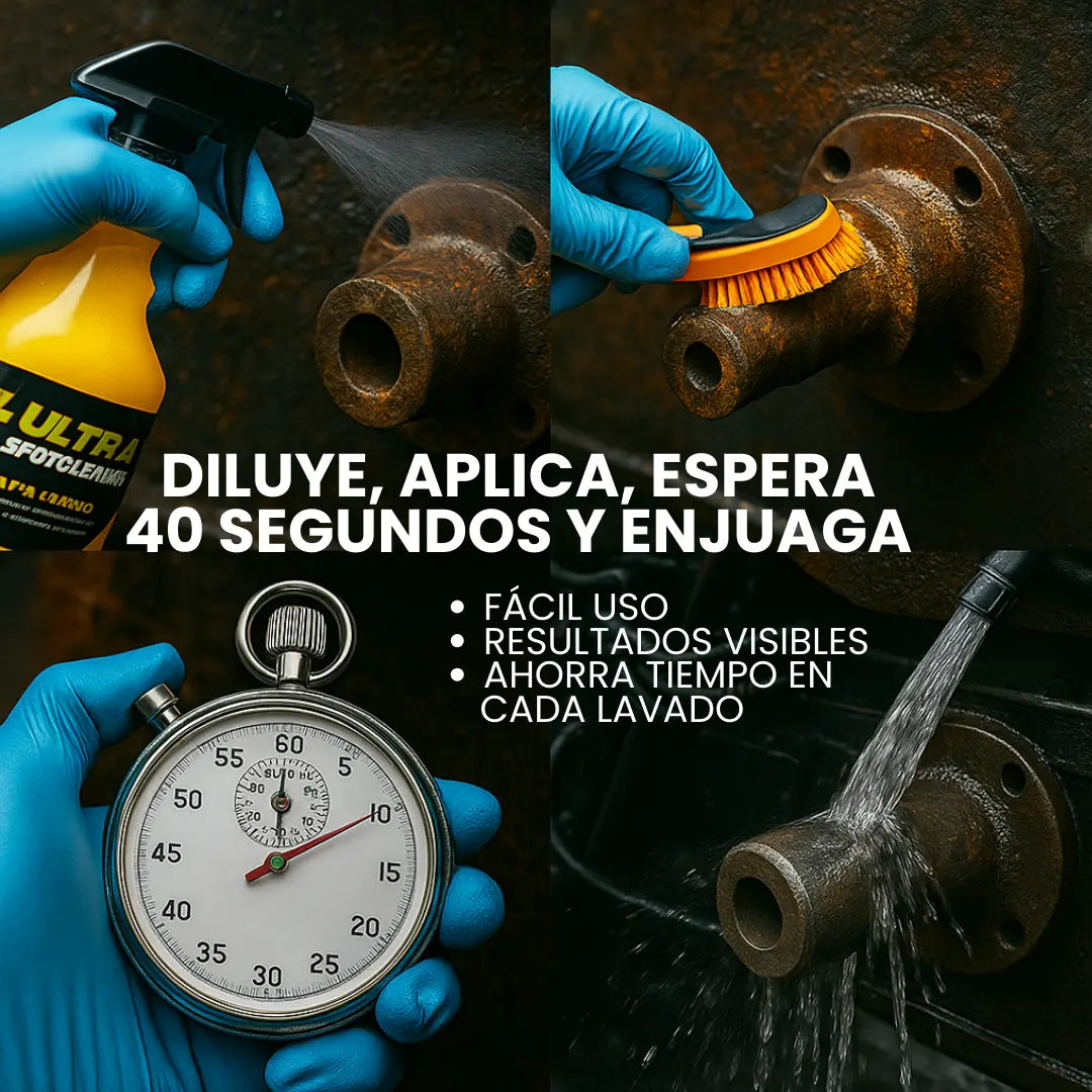 Ultra Spotcleaner™ Limpia óxido y mugre sin dañar tu vehículo