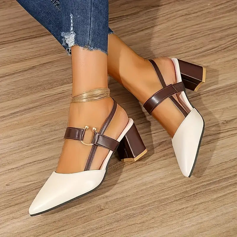 EleganceDuo™ – Zapatos de tacón bajo con correa