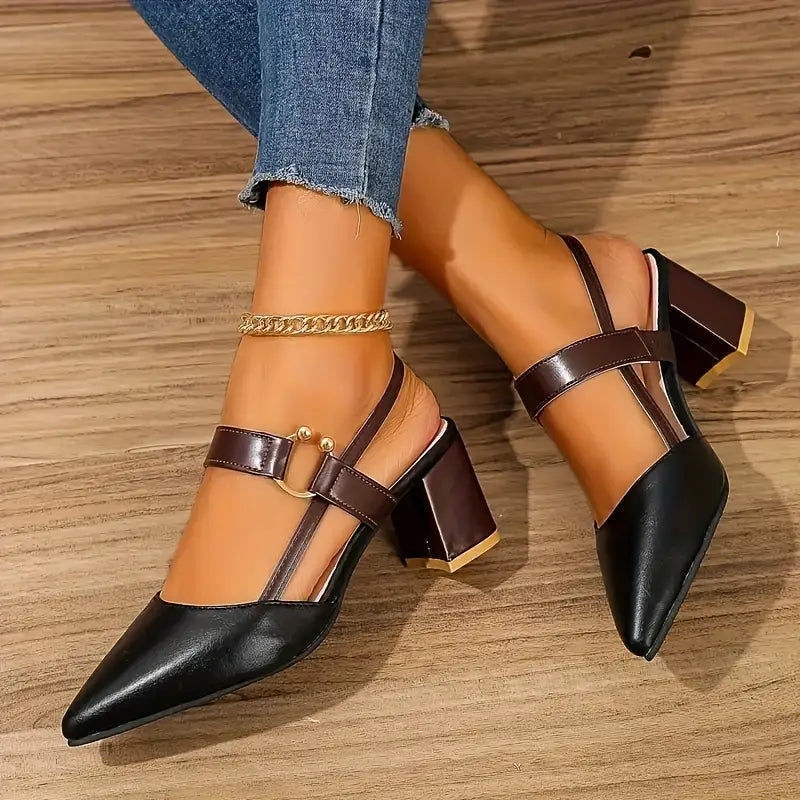 EleganceDuo™ – Zapatos de tacón bajo con correa