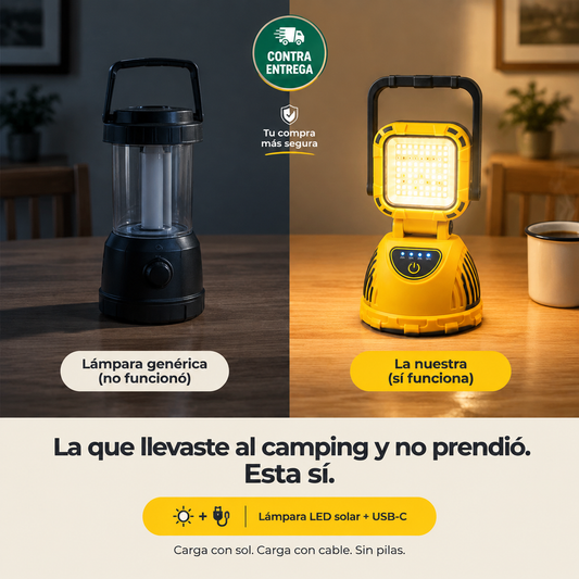 LINTERNA PARA CAMPING CARGA SOLAR Y USB - 1607244 — vista 2
