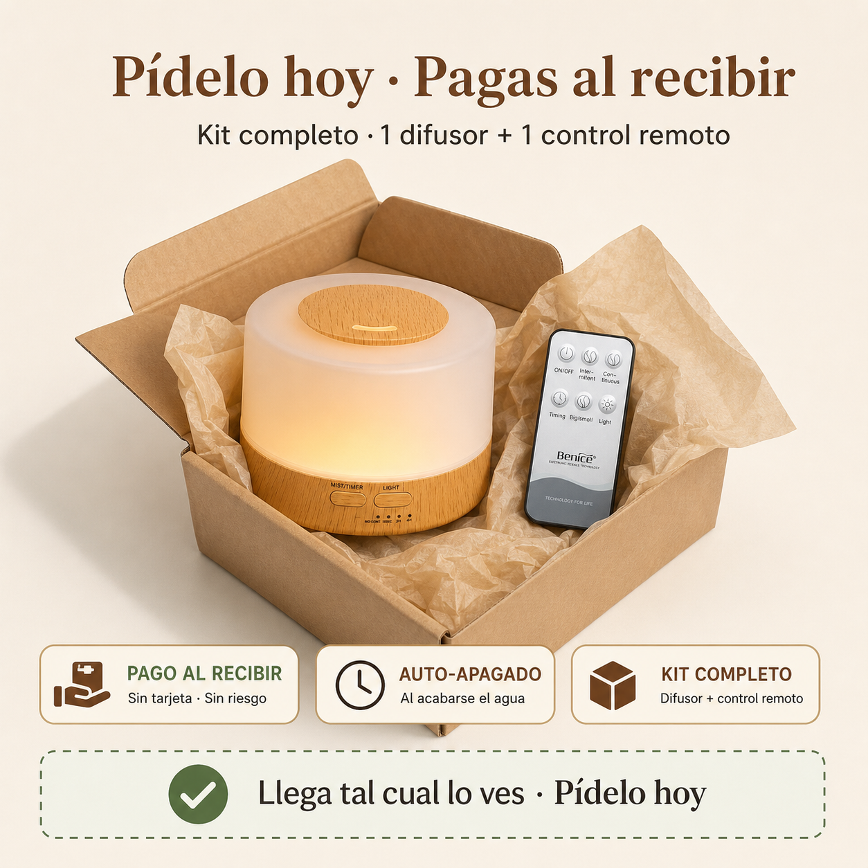 Humificador Bambu con Luz Led — vista 7