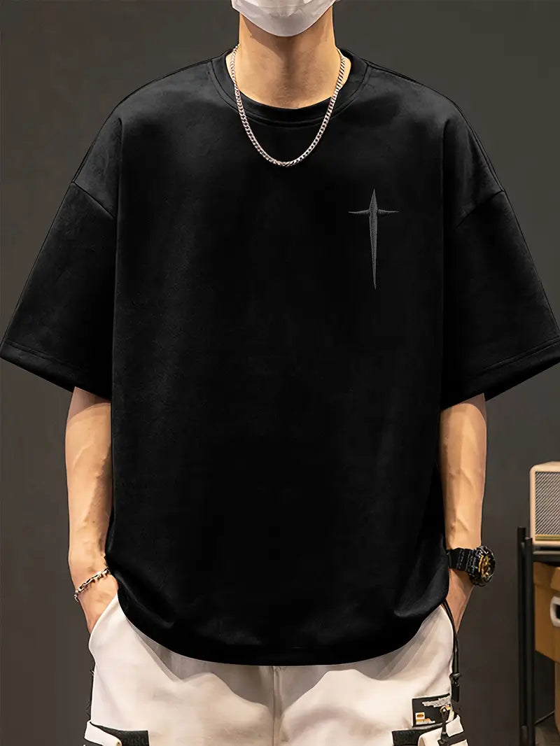 DarkFaith™ – Camiseta oversize púrpura con bordado
