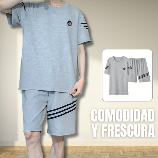 FreshComfort™ – Pijama corta gris para hombre