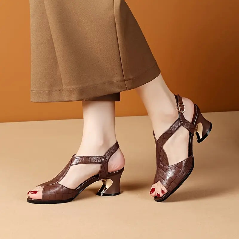 CrocoGlam™ – Sandalias de tacón con acabado croc