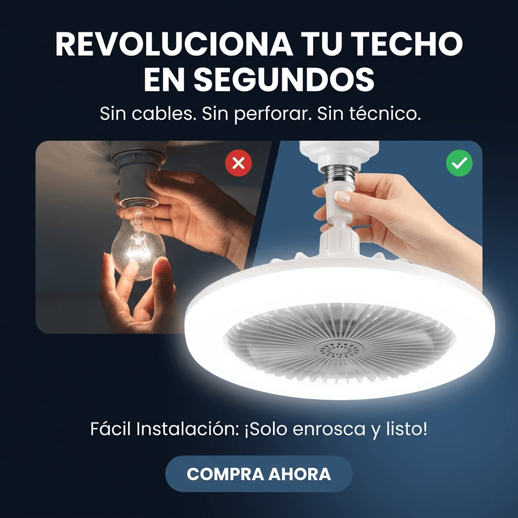 Ventilador con Luz Smart - Ilumina y refresca tu habitación en minutos