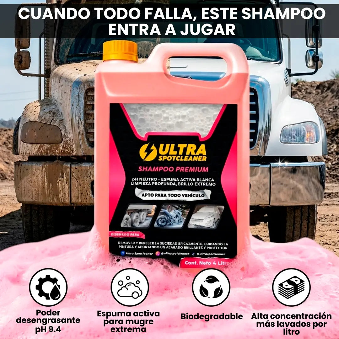 Shampoo Premium Ultra Spotcleaner™ – Profesional, alcalino y rendidor