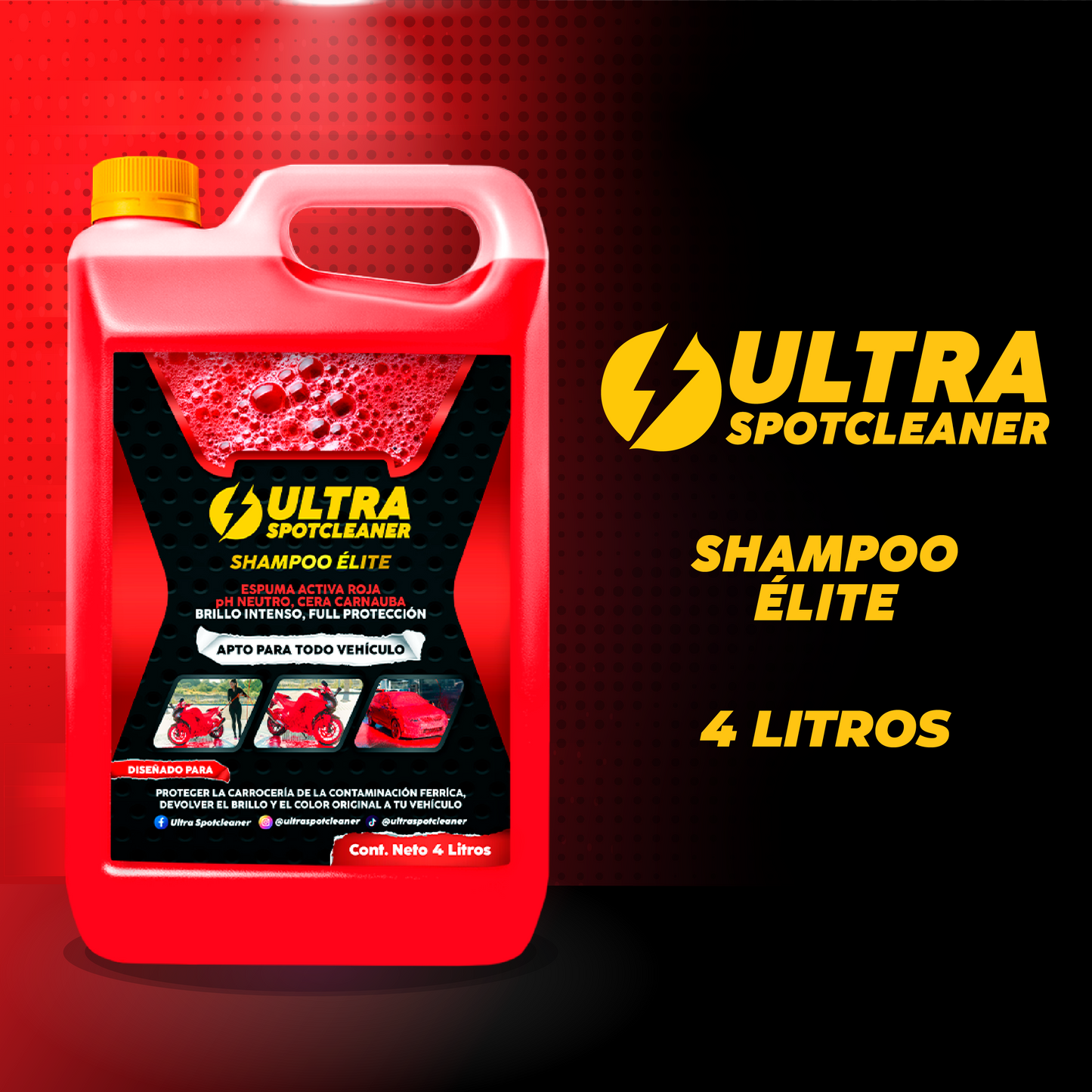 Shampoo Elite Ultra Spotcleaner™ – Poder industrial que arranca la mugre extrema sin maltratar tu pintura