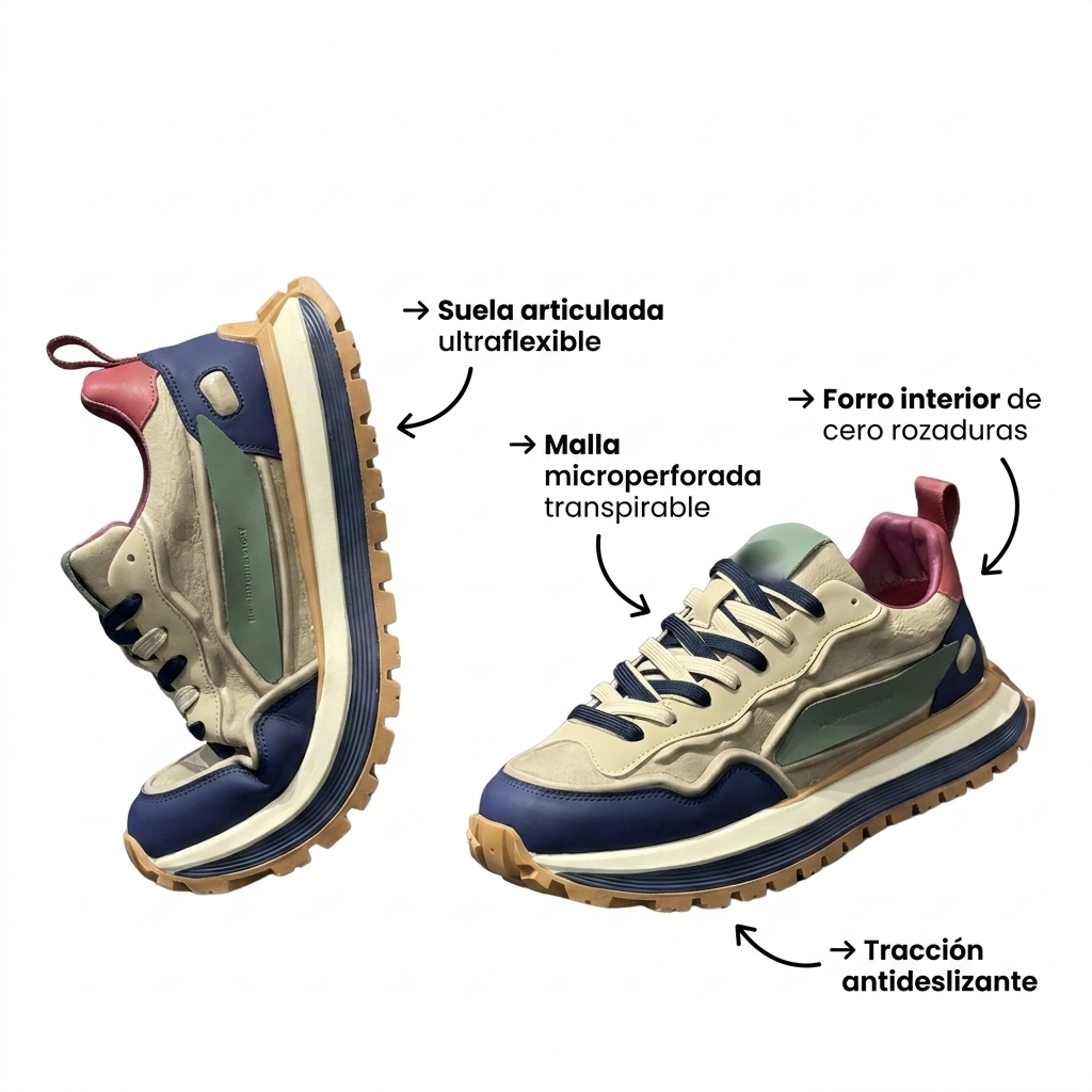 Zapatillas Suelo seguro - Suela Antideslizante TPR