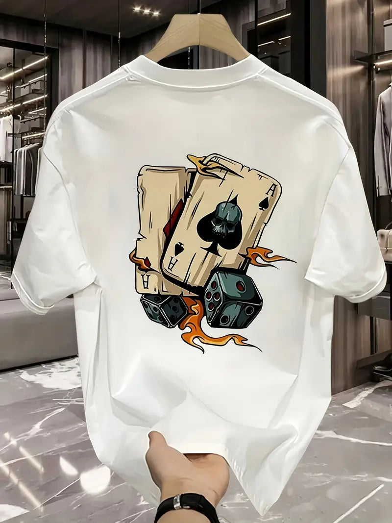 FlamesStyle™ – Camiseta urbana con diseño de cartas y dados
