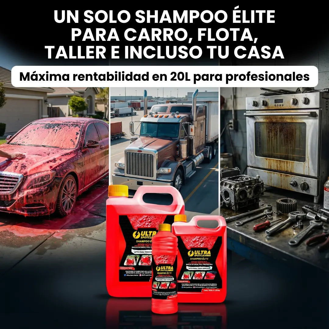 Shampoo Elite Ultra Spotcleaner™ – Poder industrial que arranca la mugre extrema sin maltratar tu pintura
