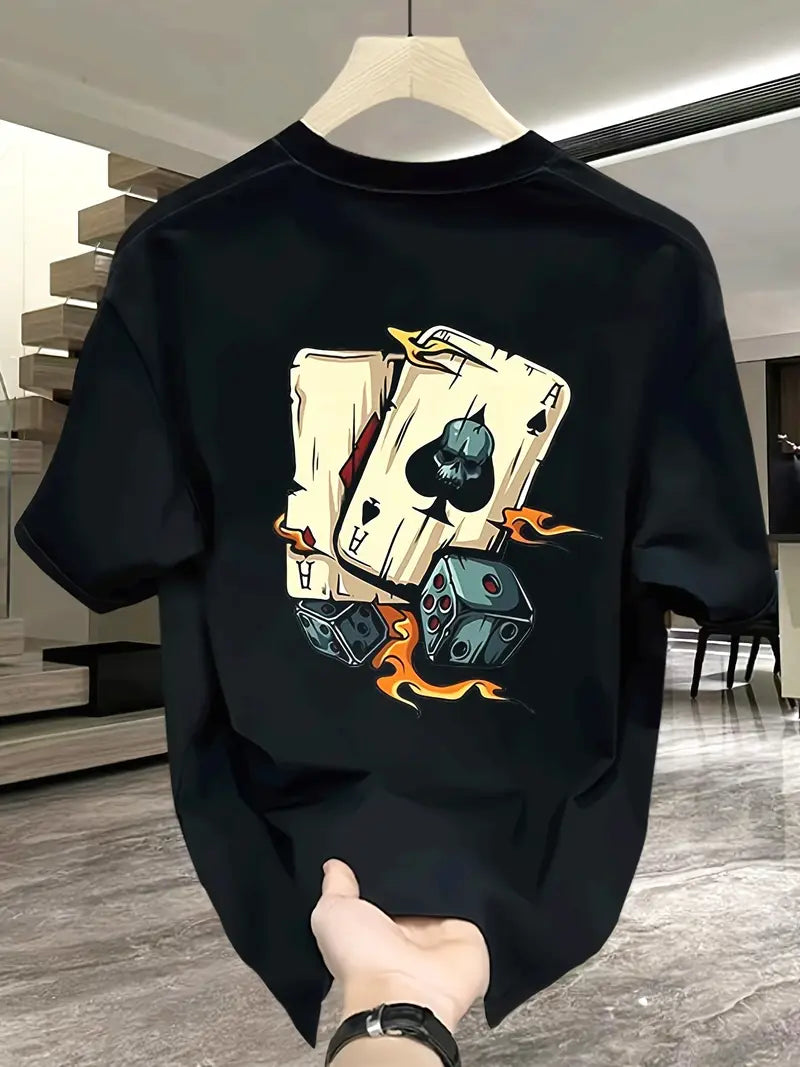 FlamesStyle™ – Camiseta urbana con diseño de cartas y dados