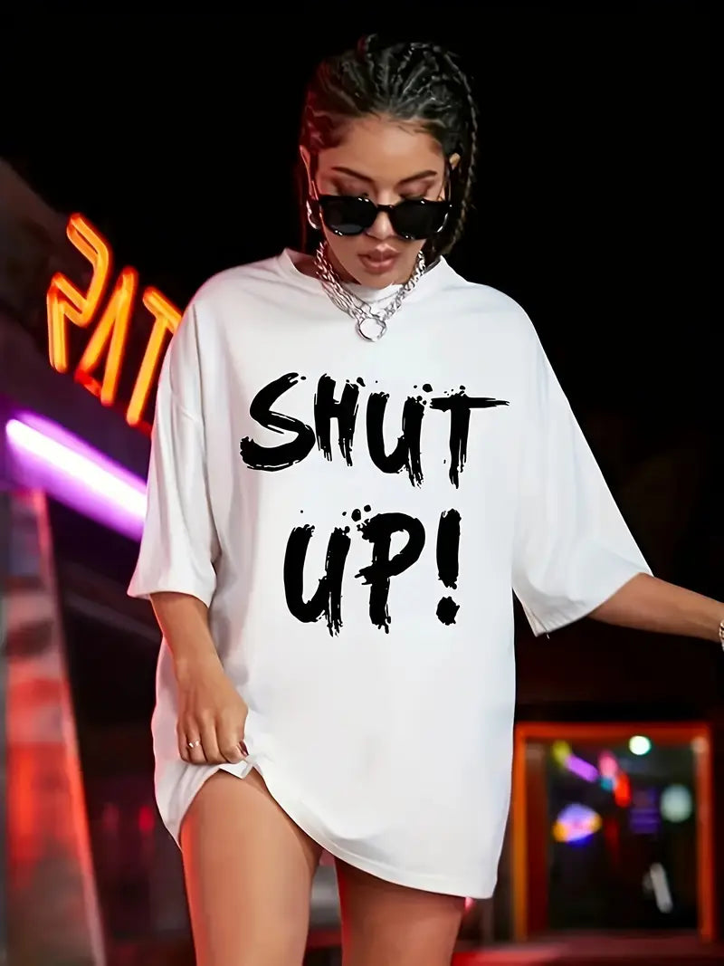 ShutUp™ – Camiseta oversize con estampado audaz