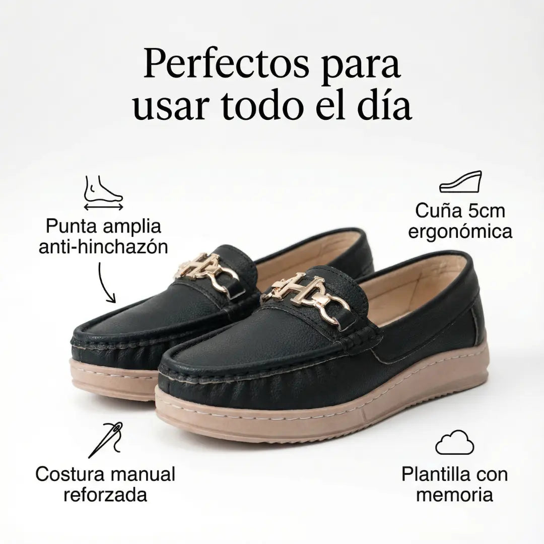 Bolichero con detalles dorados™ – El mocasín casual y elegante que cuida tu espalda y pies