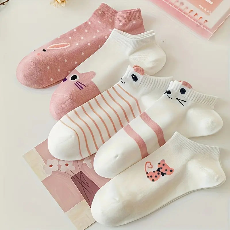 SweetFeet™ – Pack de 5 medias con diseños divertidos