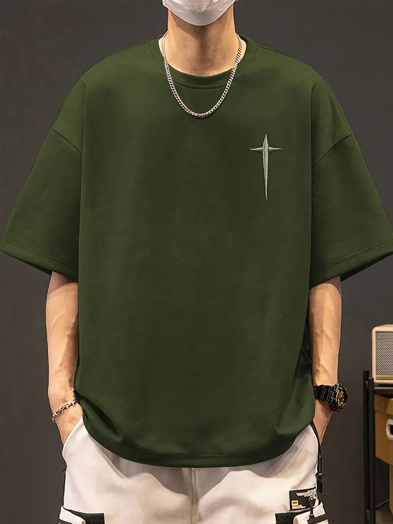 DarkFaith™ – Camiseta oversize púrpura con bordado