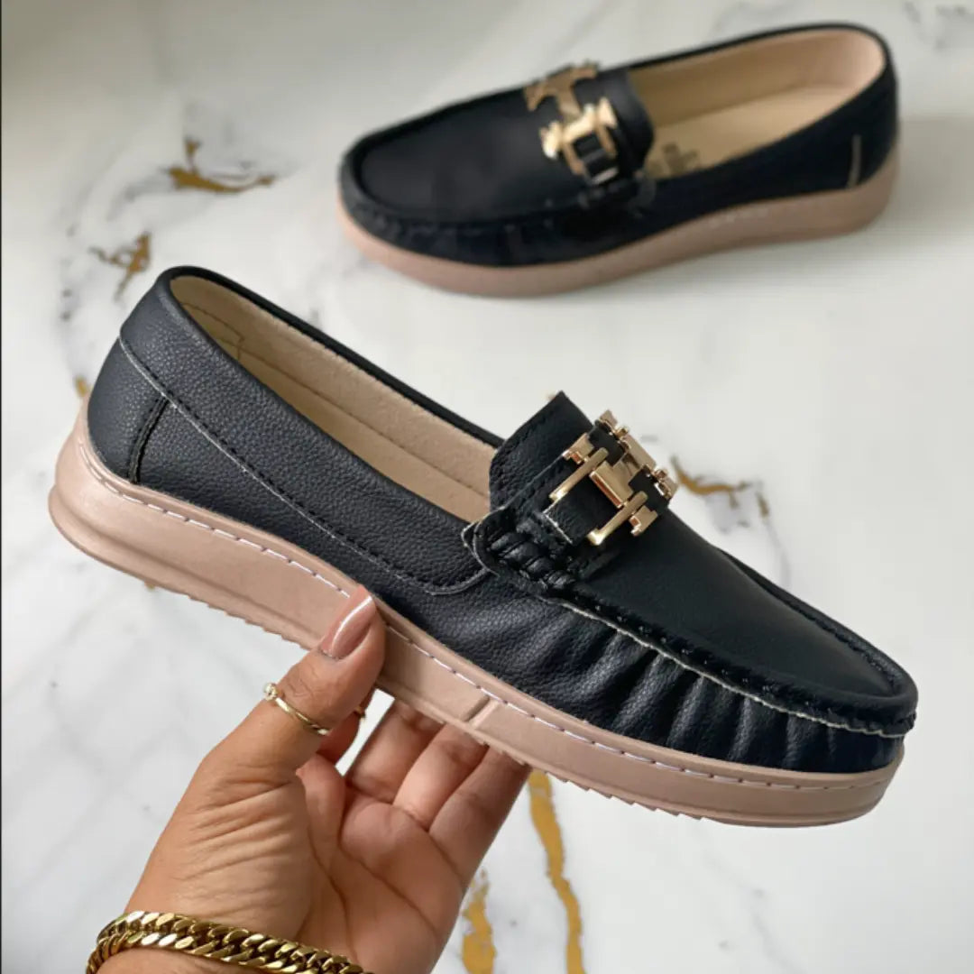 Bolichero con detalles dorados™ – El mocasín casual y elegante que cuida tu espalda y pies