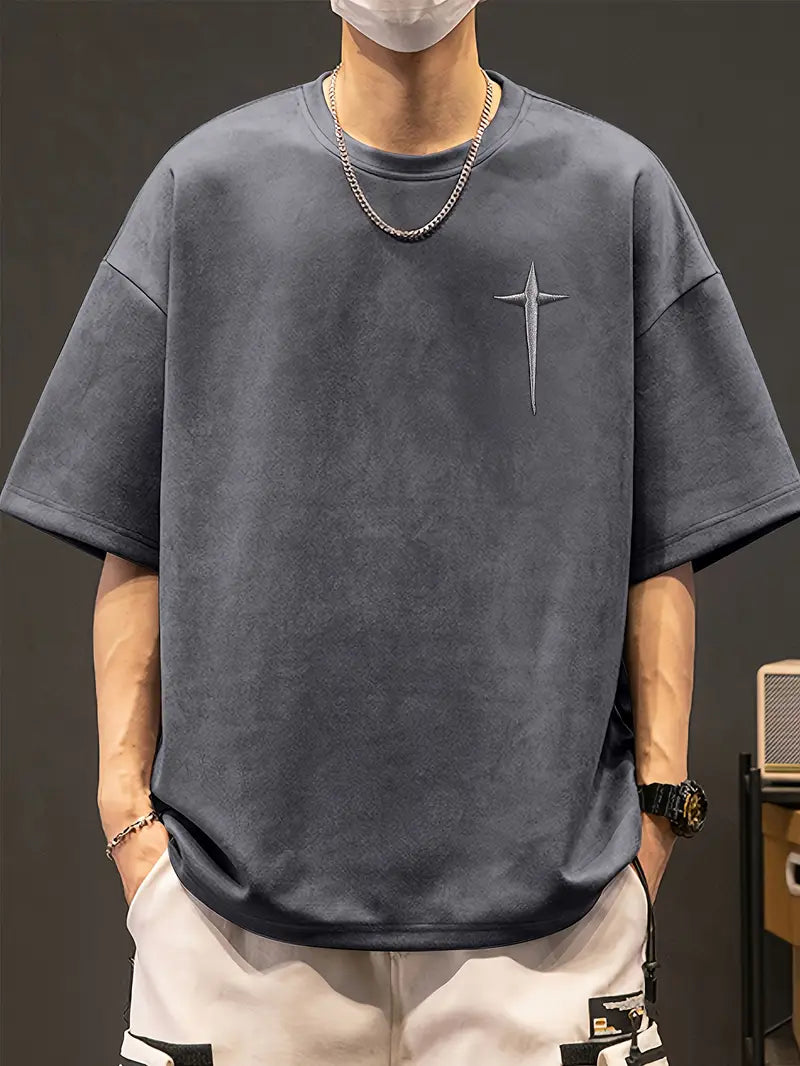 DarkFaith™ – Camiseta oversize púrpura con bordado