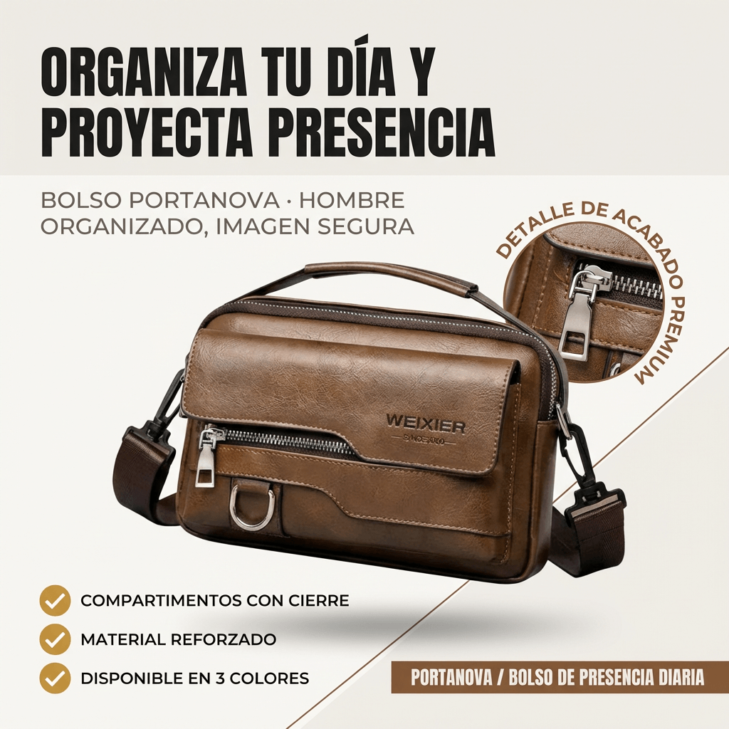 WEIXIER  Bolso Bandolero Urbano - Orden y presencia en un solo accesorio