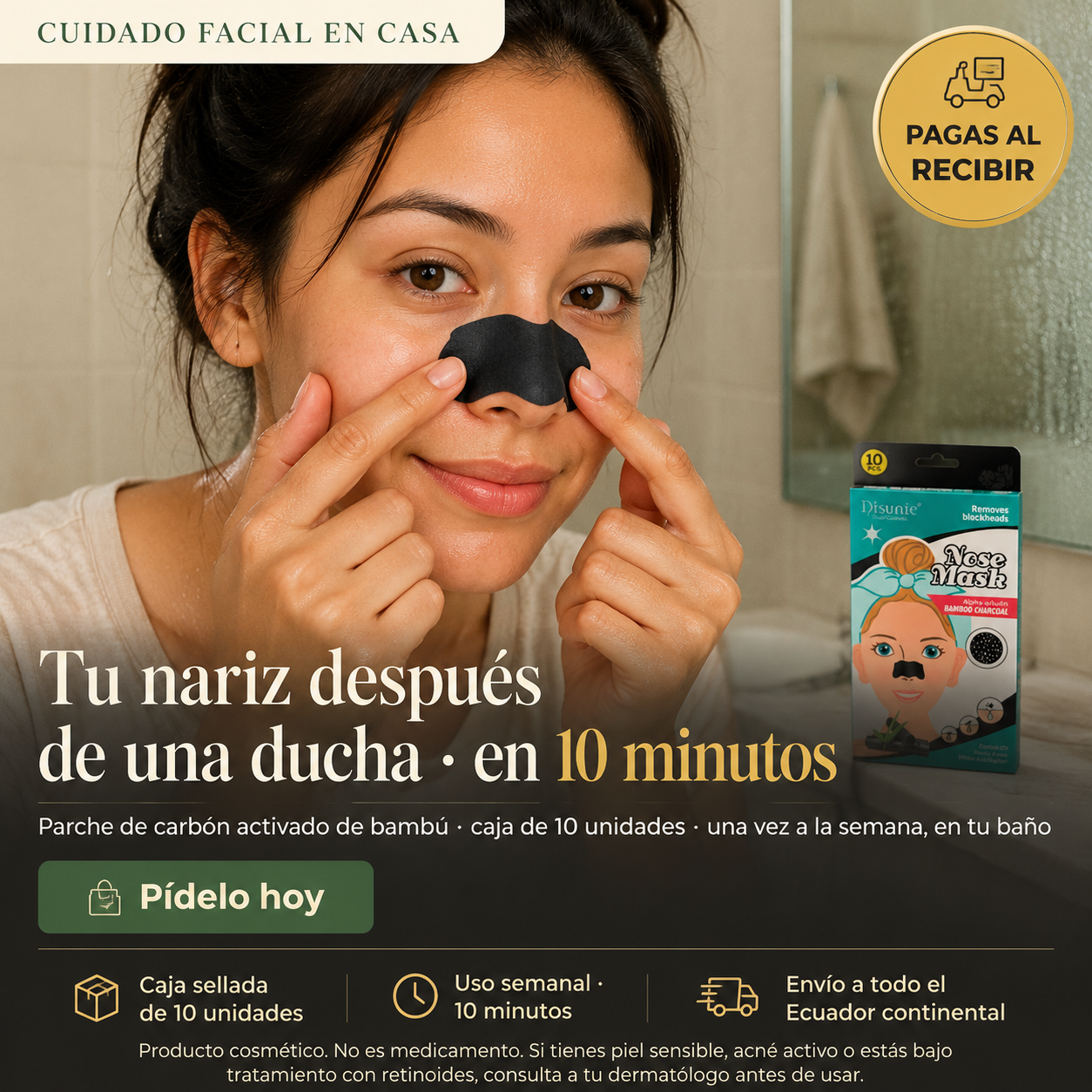 Parche Carbono Activado Puntos Negros - 143114 — vista 1