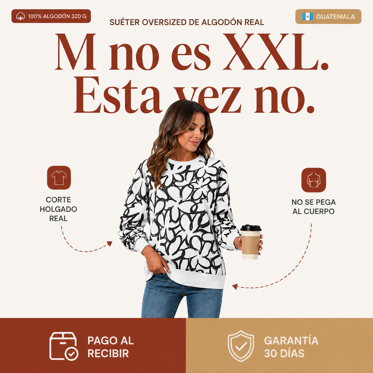 Sueter Blanco Con Flores - 2875 — vista 1