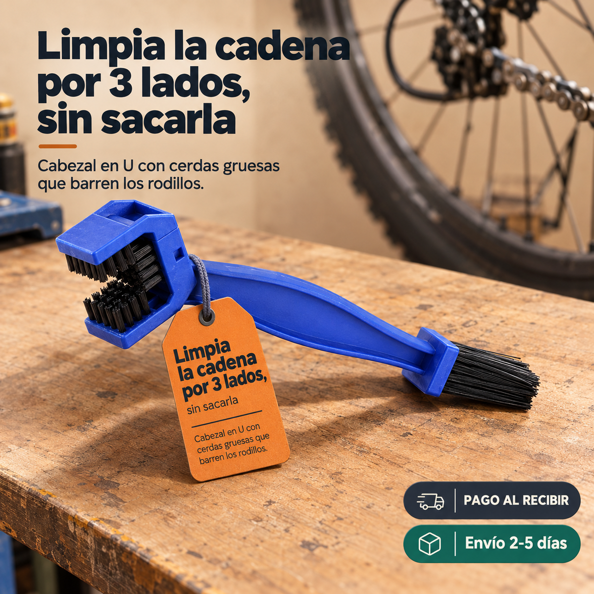 Cepillo De Limpieza De Cadenas Bici Moto - 39095 — vista 1