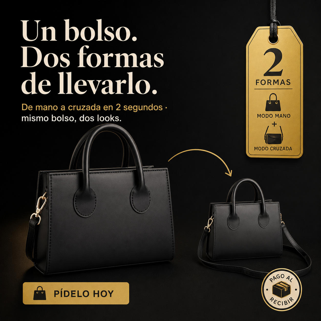 Bolso bandolero pequeño de doble asa — vista 1