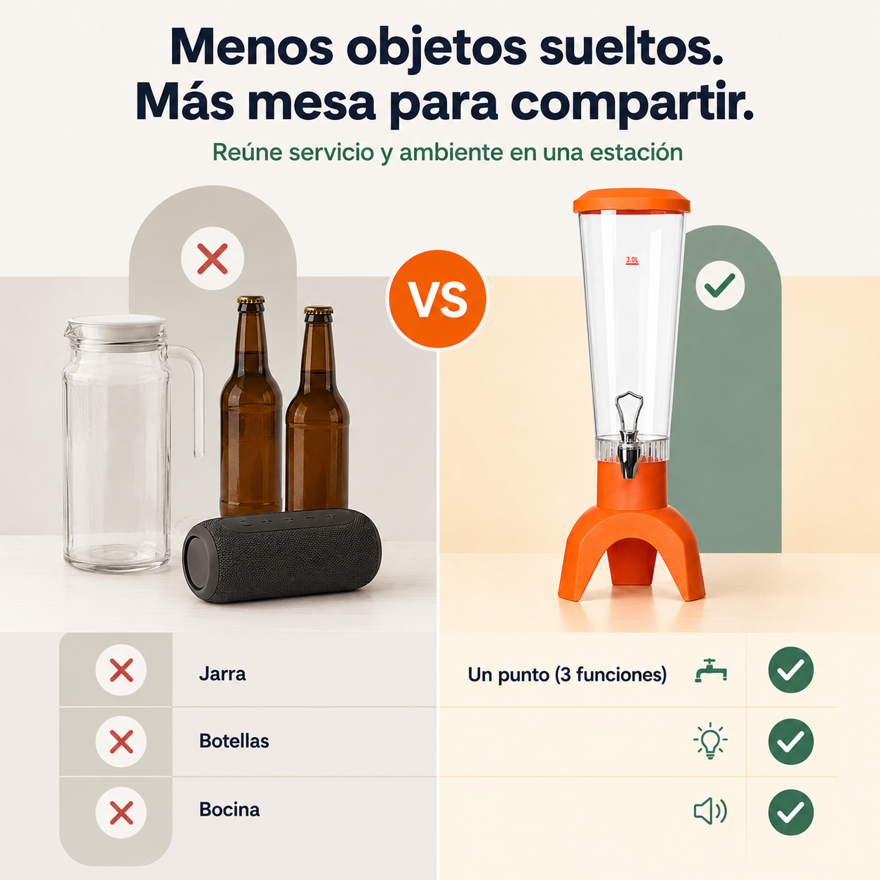 Dispensador Led De Bebidas 3l Con Bocina - 12327 — vista 2