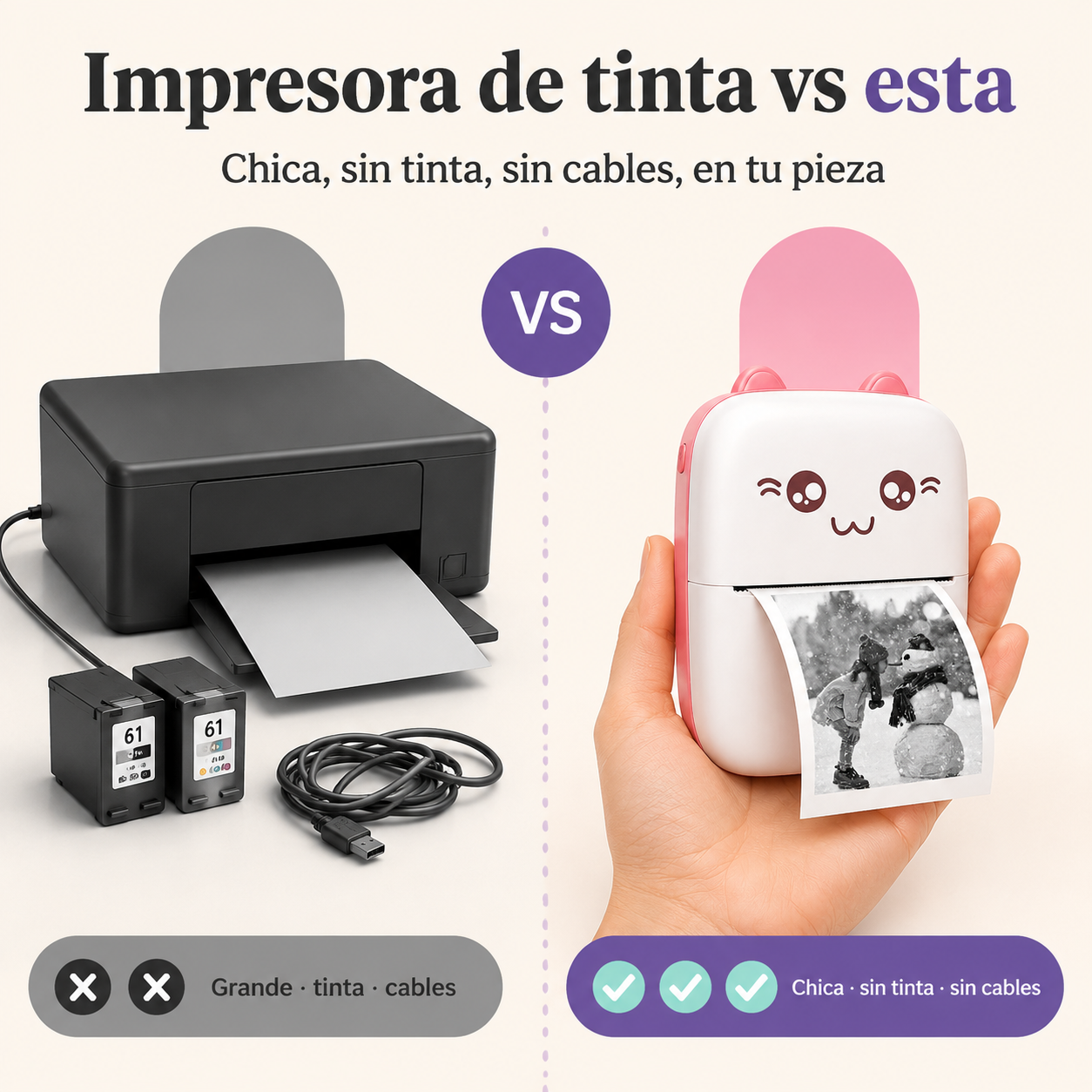Mini Impresora Termica Portatil Usb - 5306 — vista 2