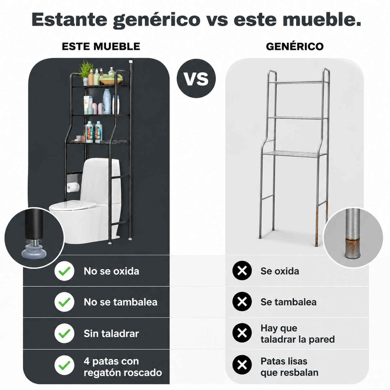 Estante Organizador Bano Inodoro Mueble - 112616 — vista 2