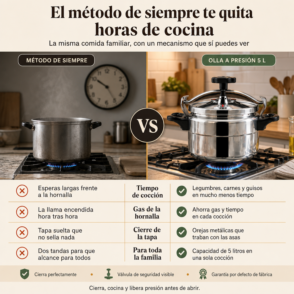 Olla A Presion Para Cocinar Aluminio 5l - 55149 — vista 2