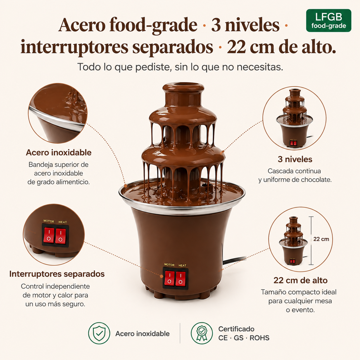Fuente De Chocolate 3 Niveles - 142187 — vista 3