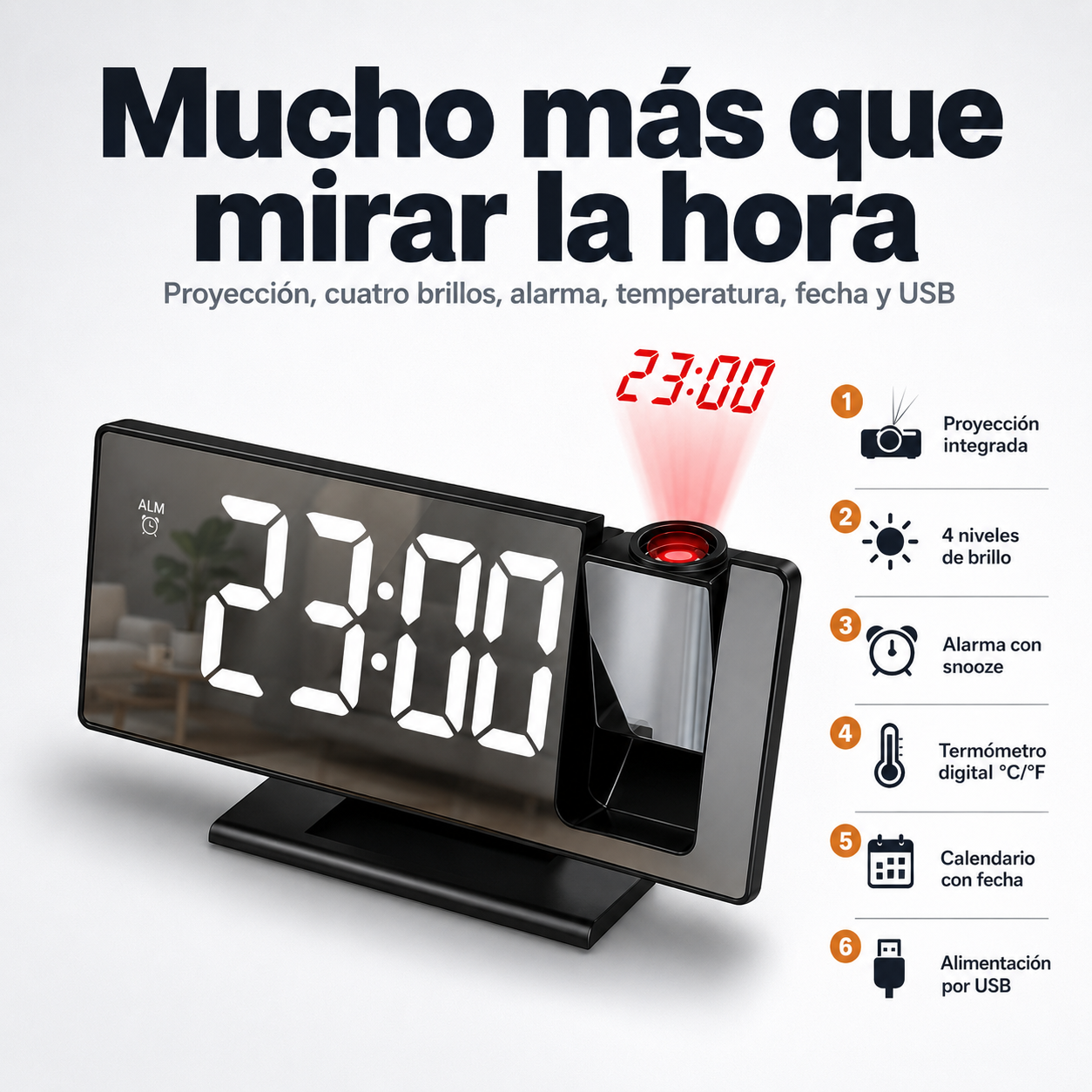 Reloj Despertador Proyector 1903838 - 188 — vista 3