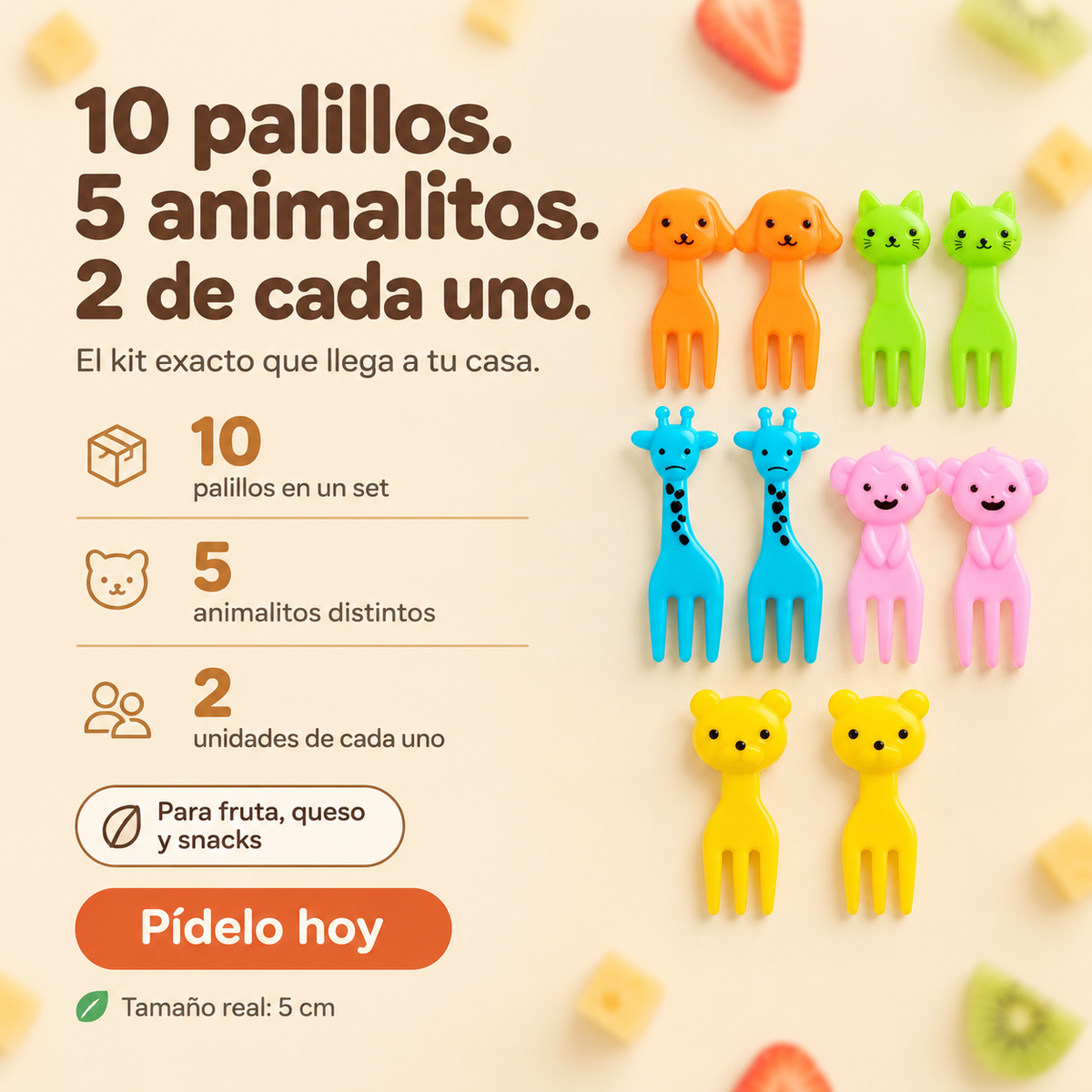 Mini Palillos De Animales Contiene 10 Pz - 40297 — vista 3
