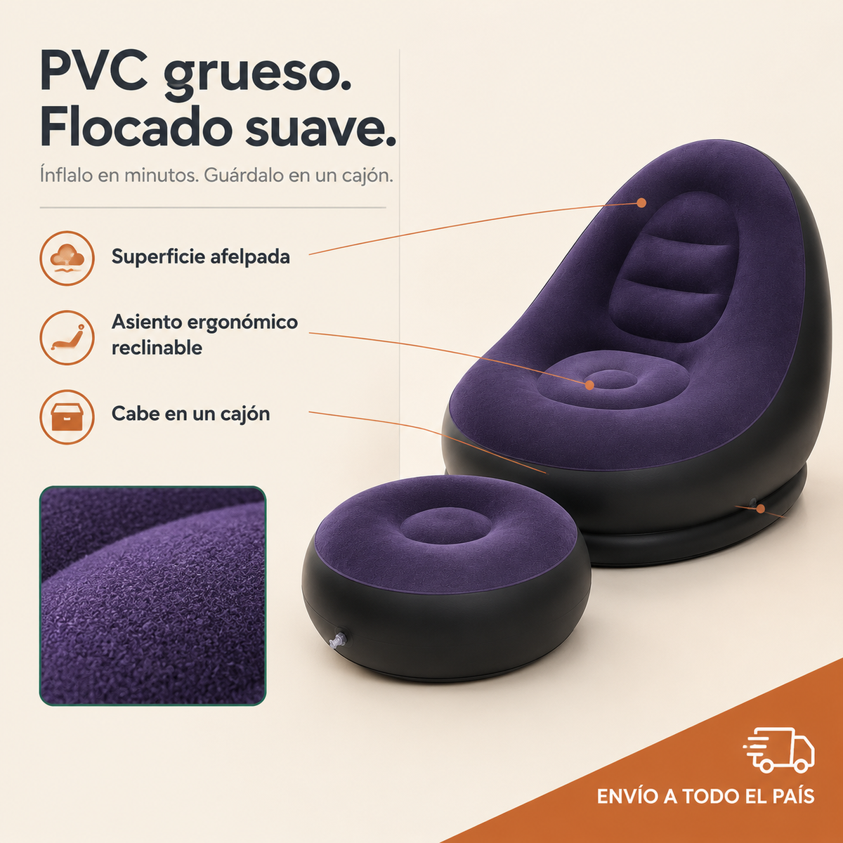 Sillon Inflable Reclinable - 7759 — vista 3