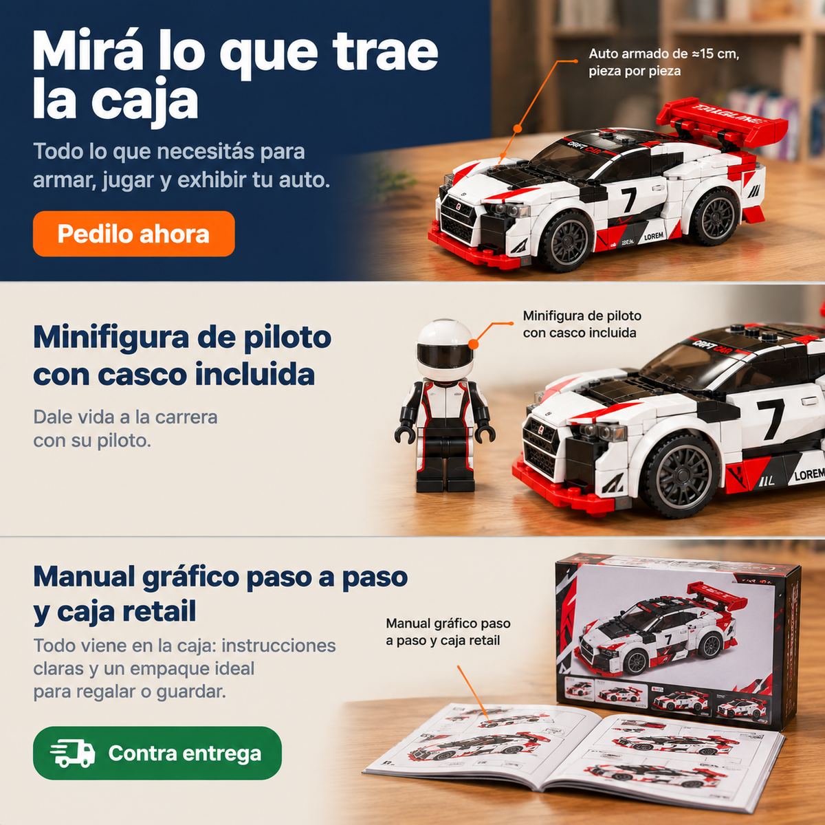Bloques para Armar Auto Deportivo - 6674 — vista 3