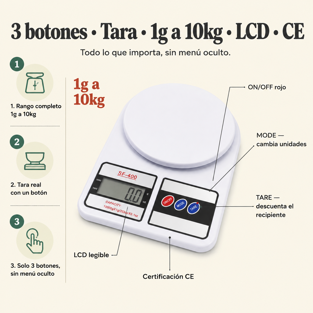 Balanza Electronica 0.1g 10kg - 4730 — vista 3