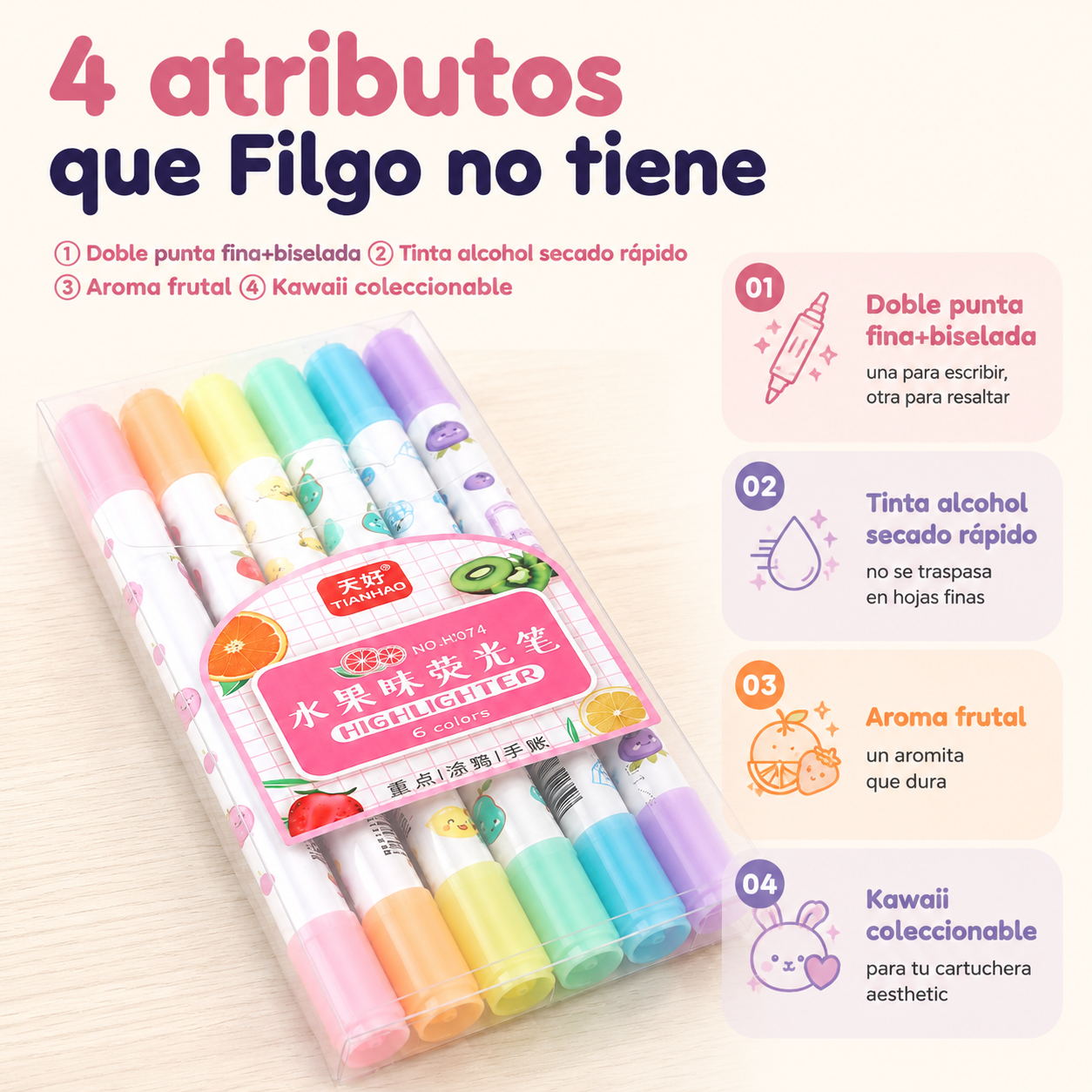 6x Marcador Alcohol Perfumado Tianhao -id 6839 — vista 3