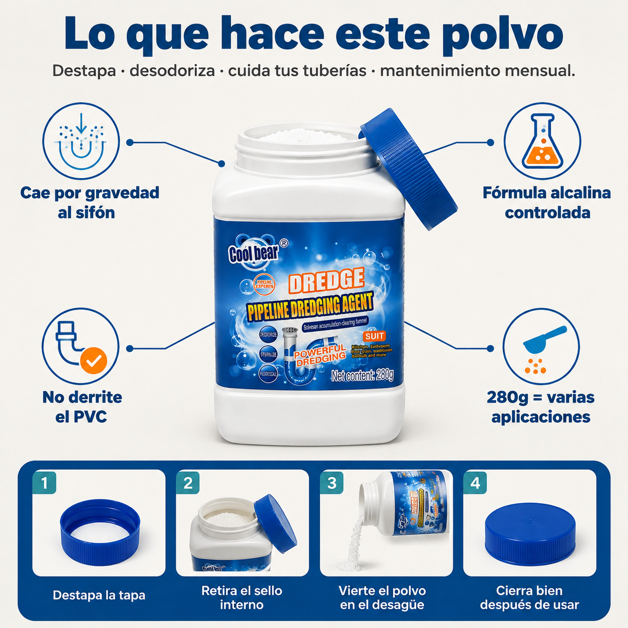 Polvo Limpiador De Tuberias - id122830 — vista 3