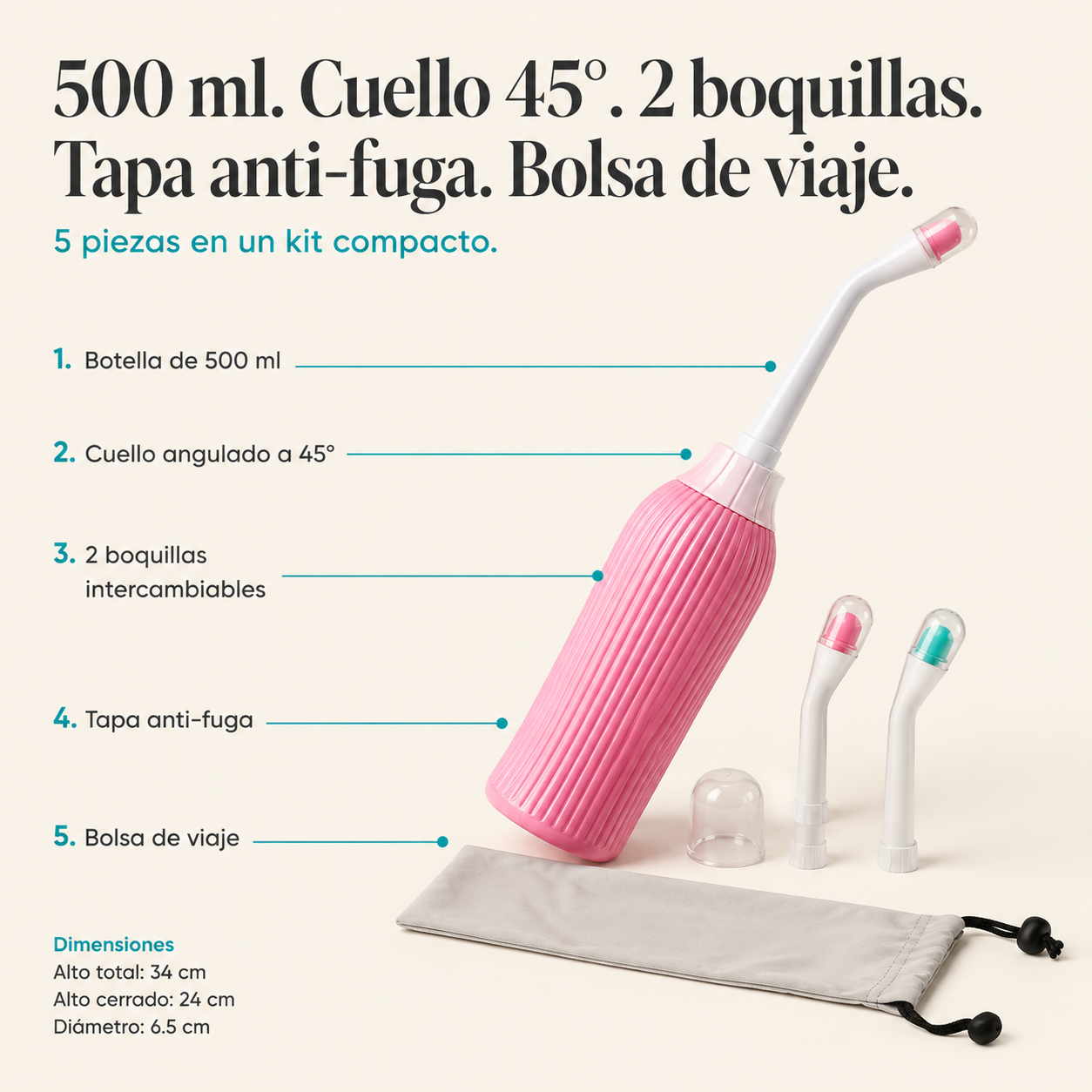 Bidet Portatil 500ml Higiene - 8024 — vista 3