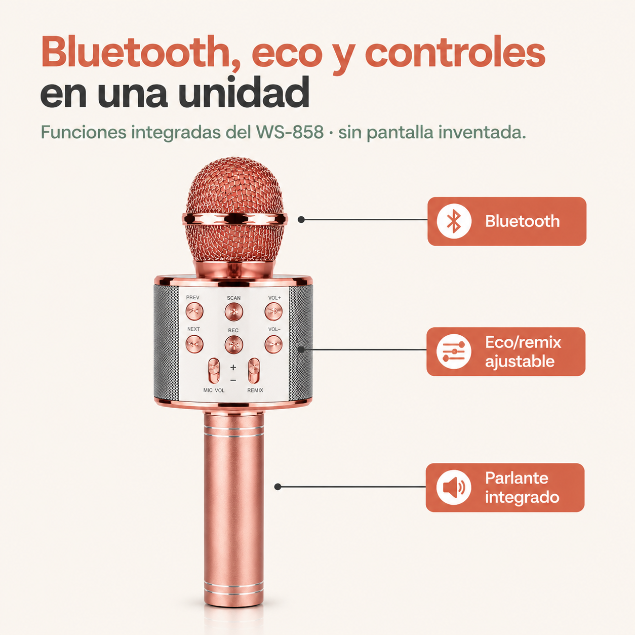 Microfono Karaoke Bluetooth Stc -id 3192 — vista 3