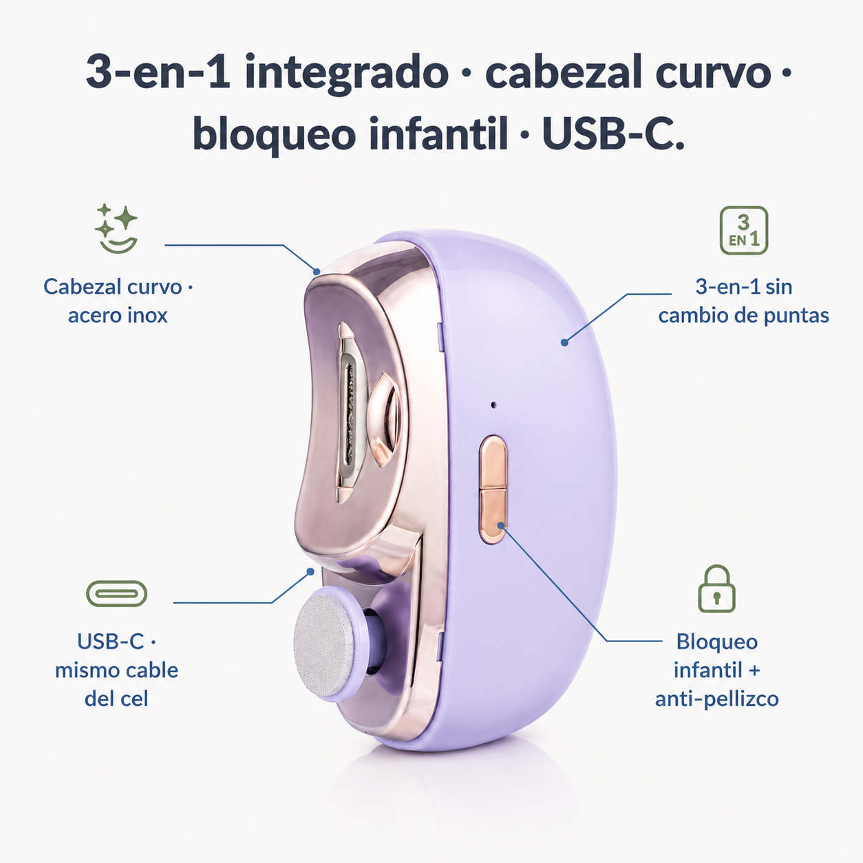 Corta Unas Electrico Recargable - 13618 — vista 3