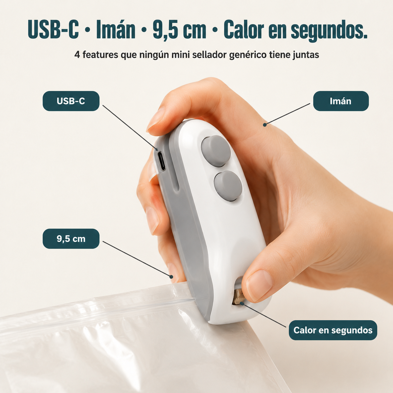 Sellador De Bolsas Mini Portatil - id11027 — vista 3