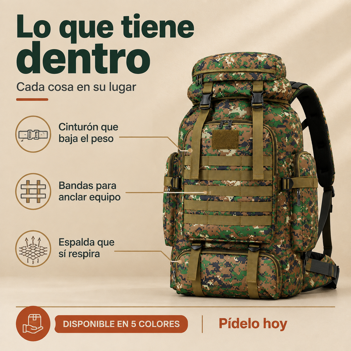 Mochila Tactica Militar - 160490 — vista 3