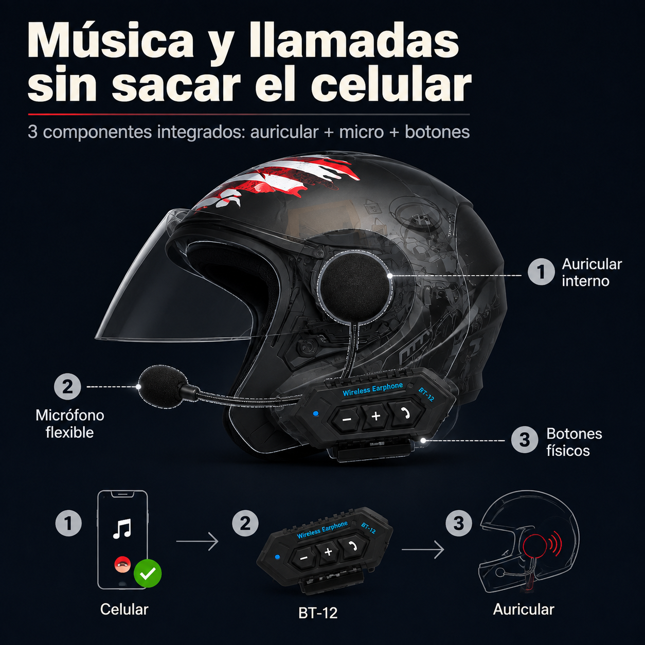 Intercomunicador Bluetooth Para Casco - 83603 — vista 4