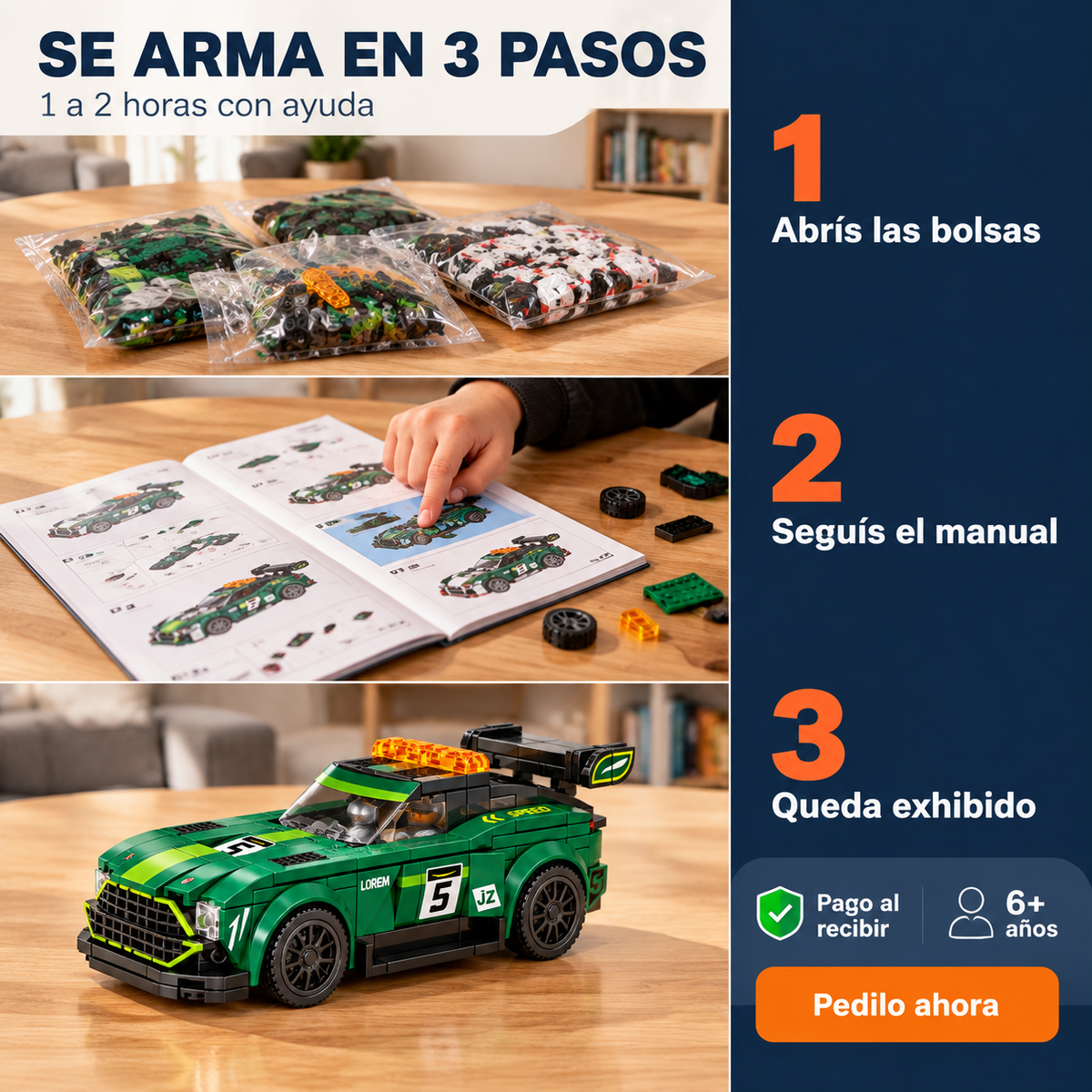 Bloques para Armar Auto Deportivo - 6674 — vista 4