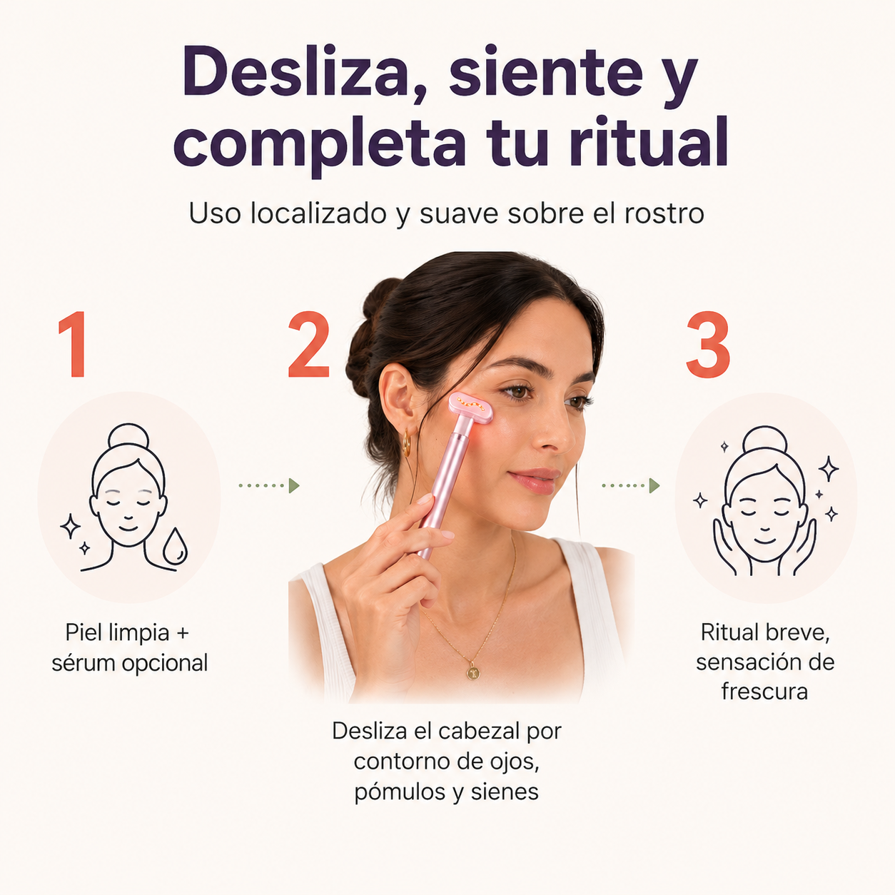 Varita Masajeadora Ojos Y Rostro Luz Led - id 9276 — vista 4