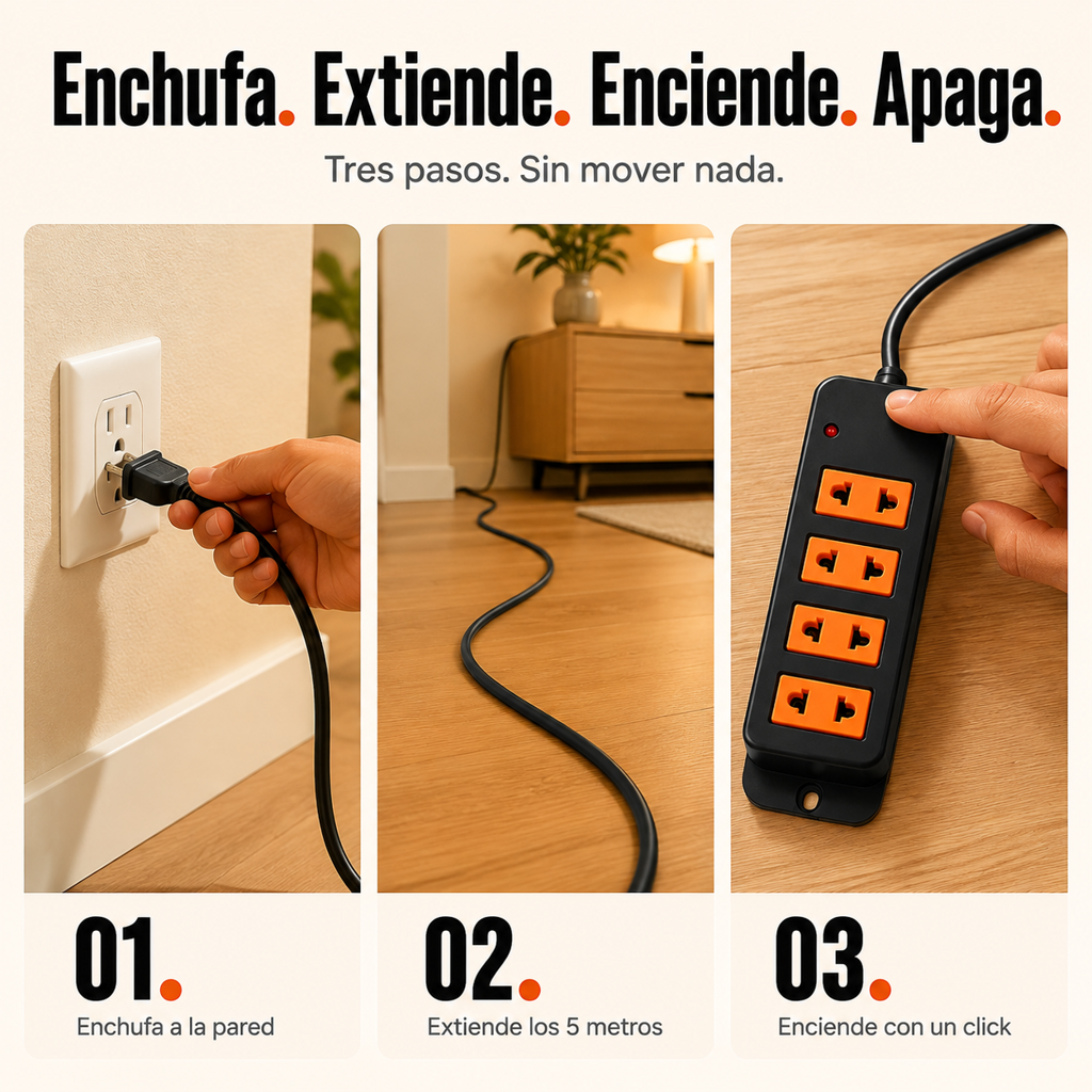 Alargador 4 Tomas1 Conexion Universal -12589 — vista 4