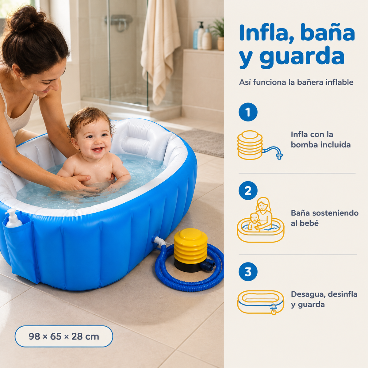 Banera Bebe Inflable Ninos - 7006 — vista 4