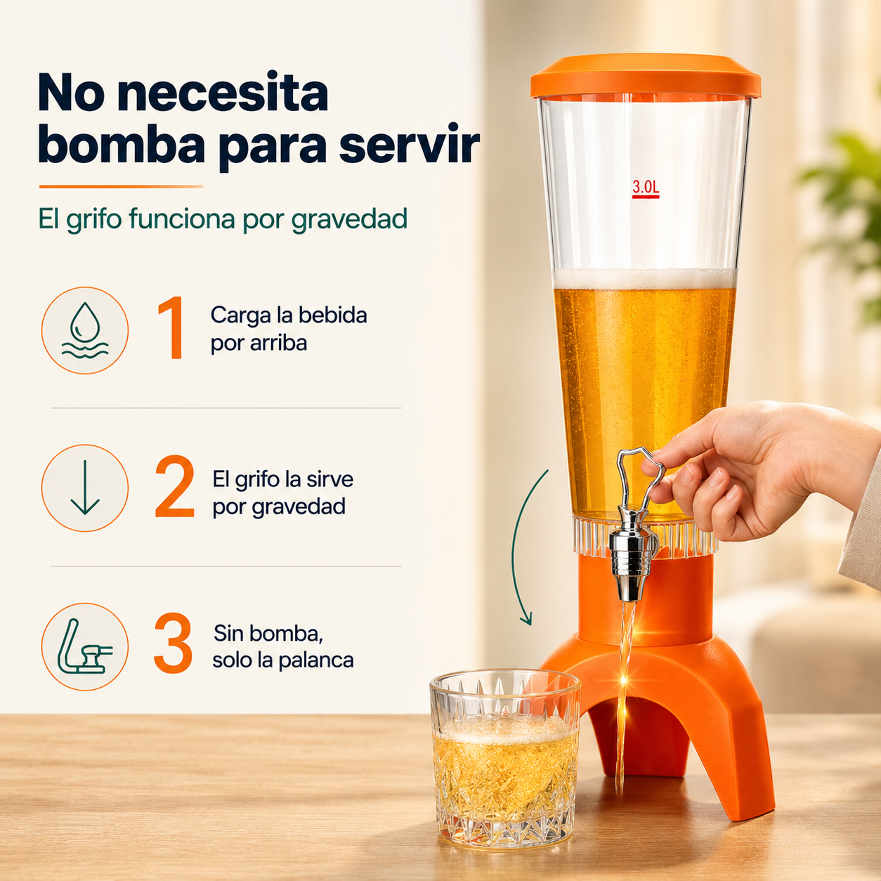 Dispensador Led De Bebidas 3l Con Bocina - 12327 — vista 4
