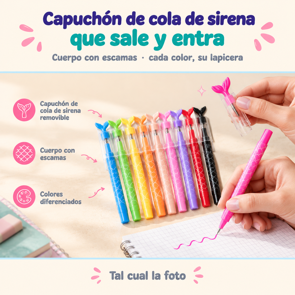 Set X10 Lapiceras De Color Sirena - 6937 — vista 4